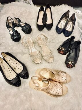 Bundle of 7 pairs of shoes, all in very good condition. Cole Han, Nina….